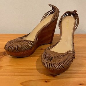 REPORT WEDGE SANDALS Brown Size 7-7.5